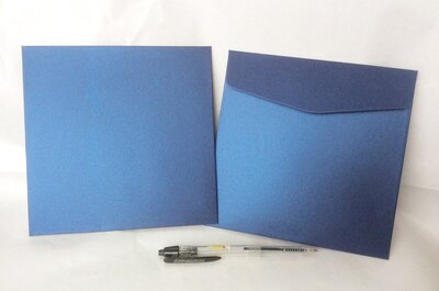 50pcs- Pearl Paper Square Envelope 14x14cm Wedding Invitation Envelopes Handkerchief Special Invitation: Blue