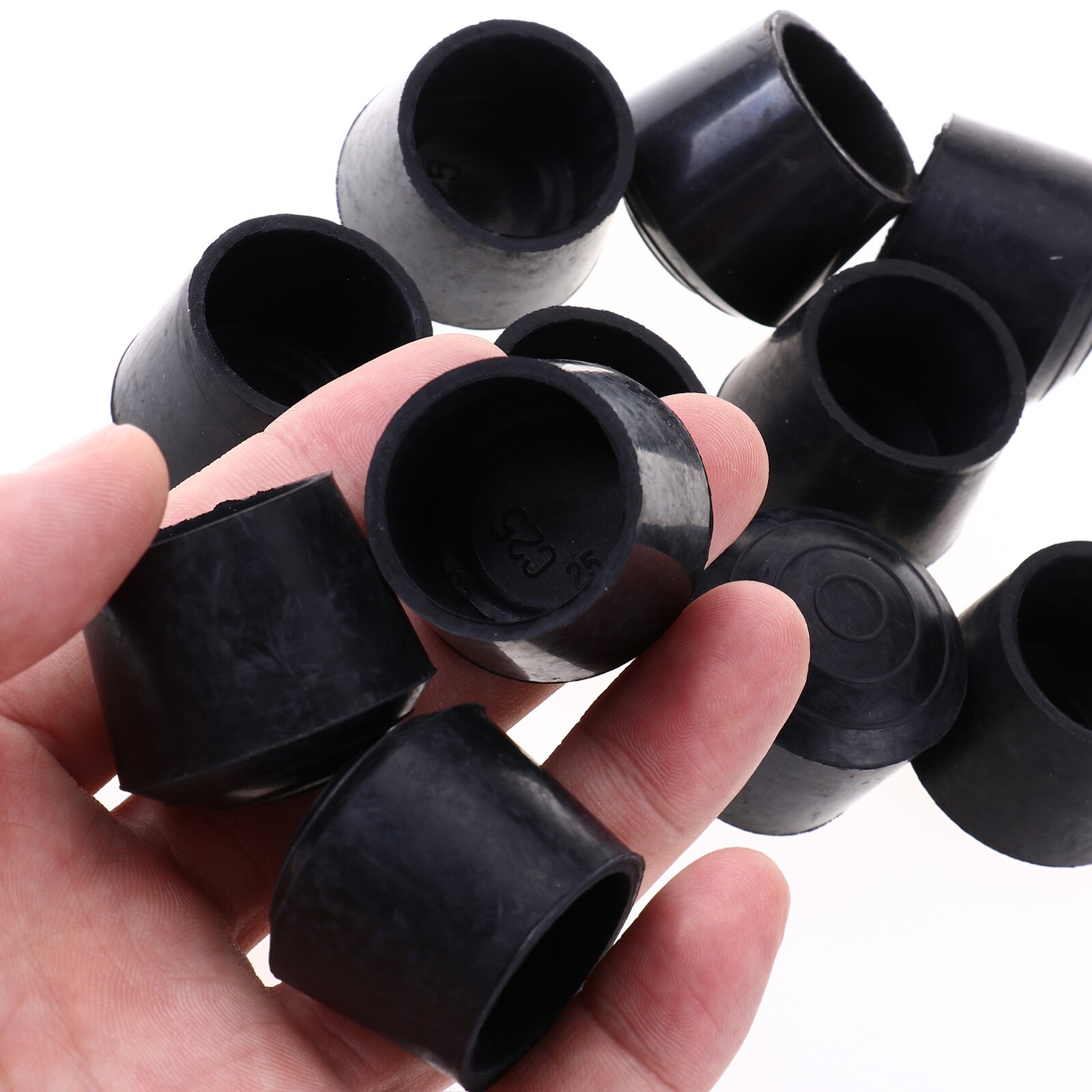 12 Rubber Feet Cups Anti Slip Non Vibration Furniture Pads Table Chair Legs Caps Protectors Stool Tube Plugs Covers Floor Guard