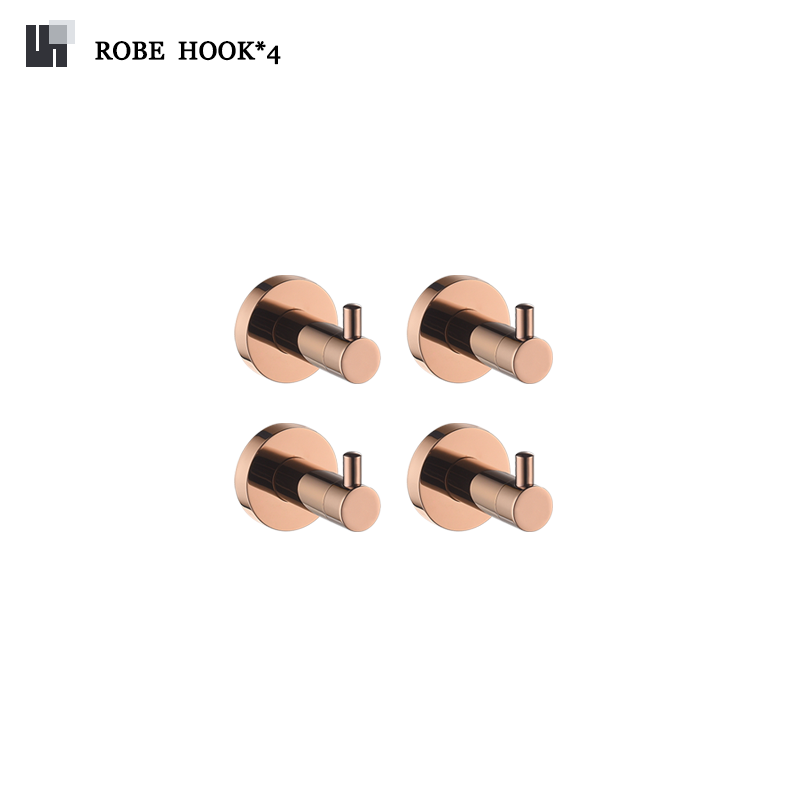 Rose Gold Wall Mounted Bathrobe Hook Paper Towel Holder Towel Ring Towel Rack Cup Holder Toilet Brush Bathroom Accessories