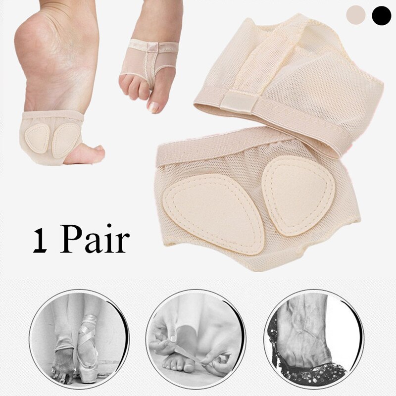 1 paar XS-XL Atmungsaktive Bauch Dance Ballett Halb Sohle Elastische Kappe Pad