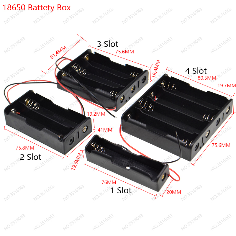 1Pcs AA/AAA/18650 Battery Box With Switch Leads on 1AA/2AA/3AA/4AA 2AAA/3AAA/4AAA/5AAA 1X/2X/3X/4X Slot Battery Holder Diy SMD: Ivory / 2P