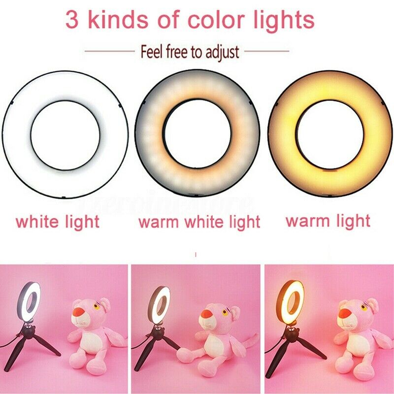 LED Ring Light 10Inch Dimmable Selfie Lamp with Tripod Photography Camera Phone Light for Makeup Video Live