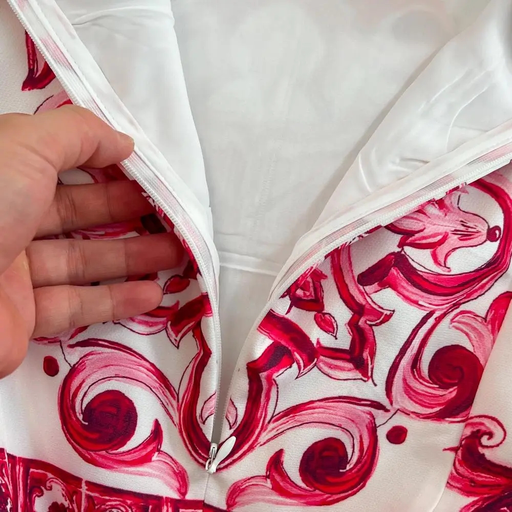 Robe en porcelaine bleue et blanche pour femme, col rond, imprimé de fleurs, mini robe, précieux, éducatif, rouge fibre, estivale, piste de