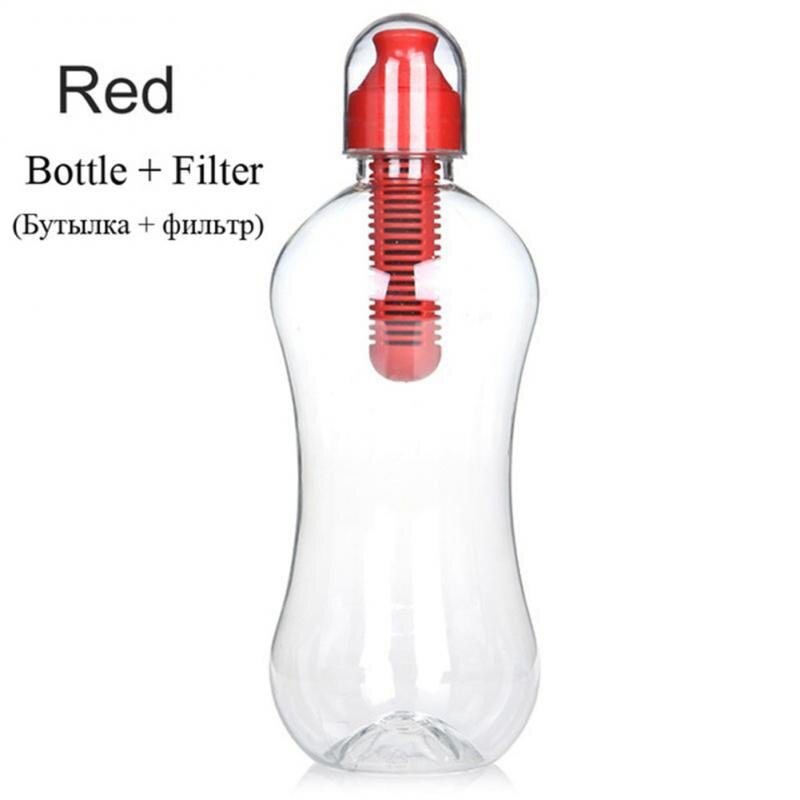 550Ml Filter Water Fles Met Ingebouwde Actieve Kool Draagbare Outdoor Reizen Waterfles Herbruikbare Huishoudelijke Drinken Fles: Rood