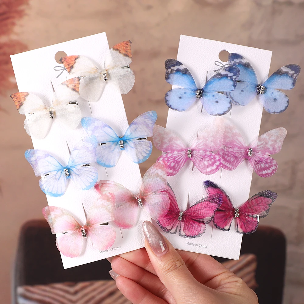 Horquillas de mariposa para niña, lazos para bebé que no daña el cabello, horquillas de Boutique súper bonitas, accesorios para el cabello de para mujer