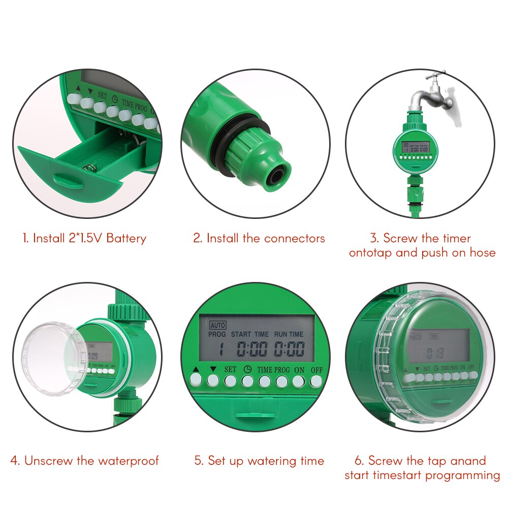 Garden Watering Timer Programmable Digital Hose Faucet Timer Waterproof Automatic Irrigation Kit Controller LCD Garden Timer