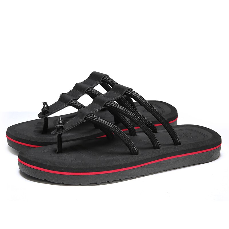 Sommer Individualität Männer lässig Sandalen Trend draussen EVA kippen floppen Licht Komfortable Nicht-Unterhose schwer-Tragen Strand schuhe: Schwarz / 7