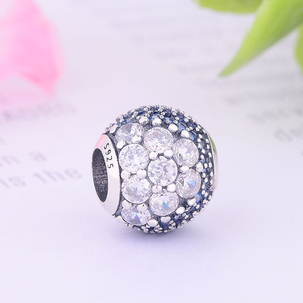 Passend für originale europäische Charme-armbänder, 100% 925 sterlingsilber-Reize, herbst-pavé-mischen, zirkonia-rundperlen, diy-schmuck