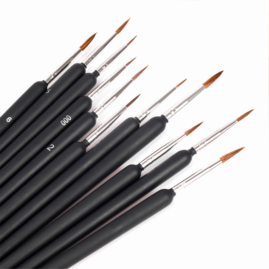 10 PCS Miniature Paint Brushes Set Nylon Hook Line Pen Art Liner ...