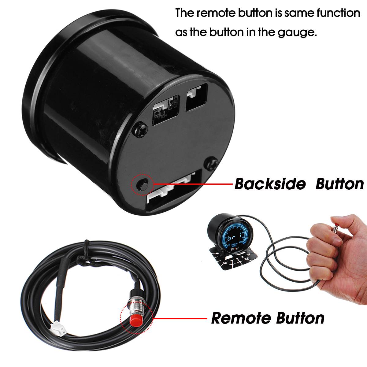 2 Inch 52mm Universal Car Tachometer 12V Tacho Gauge Meter Digital LED Readout Display 0-9000RPM 10 Colors with Mount Bracket