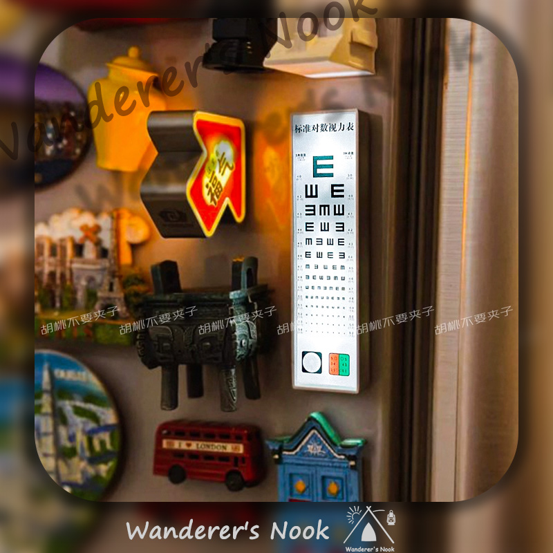 Simulated Mini Micro Eye Chart Acrylic Fridge Magnet Led Lightable Magnetic Pegboard Decoration