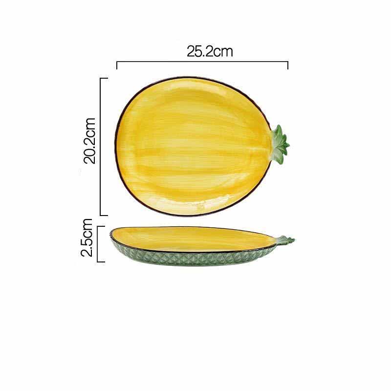 Ceramic Salad Bowl Pineapple Bowl Plate Home Decor Tableware Cute Soup Noodle Bowl Fruit Plate Kitchen Organizer: 10inch