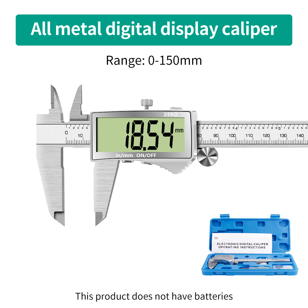 LUXIANZI Plastic Metal Vernier Caliper 0-150mm Micrometer Measuring Tools High-precision Stainless steel LCD Digital Calipers: LXZ921326