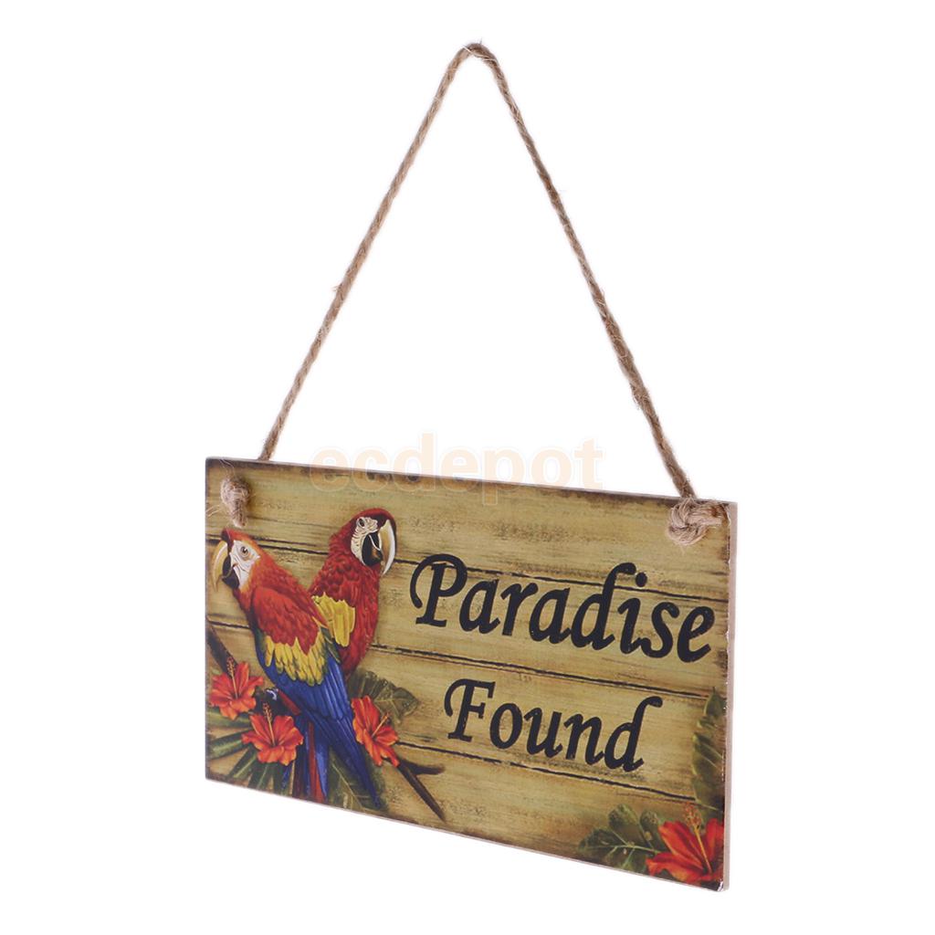 Vintage Woodland Welcome to Paradise/Paradise Found Wooden Plaque with Jute Twine Hanging Sign Photo Prop