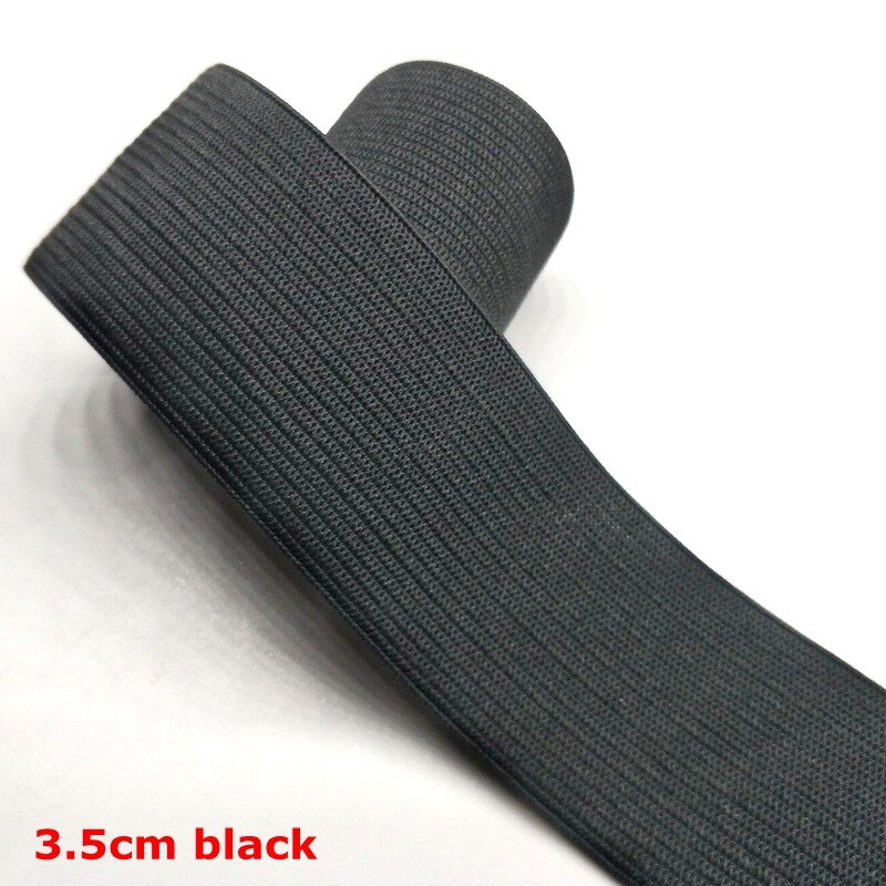 Hl 15/20/25/30/35/40/45Mm Zwart/Wit/Goud/Zilver Nylon Elastische Bands Garment Home Textiel Naaien Begrippen 1Meter Of 2Meter: 3.5cm black 1 meter