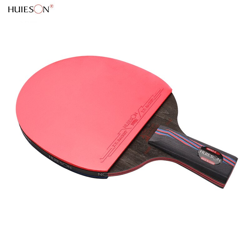 Huieson Neue Nano Kohlenstoff Faser Tisch Tennis Schläger Leichte Doppel Gesicht in Gummi Professionelle Klingeln Pong Fledermäbenutzen 1Stck Mit tasche