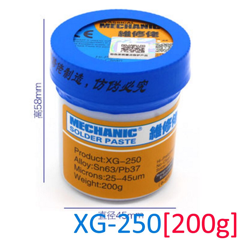 Flux de soudure mécanique XG-Z40 XG-50, pâte à souder, XG80 XG-250SMD SMT Sn63