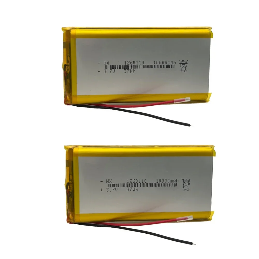 3.7v 10000mah 1260110 bateria de polímero de lítio/bateria de íon de lítio com placa de proteção para banco de potência gps 100% capacidade real: YELLOW