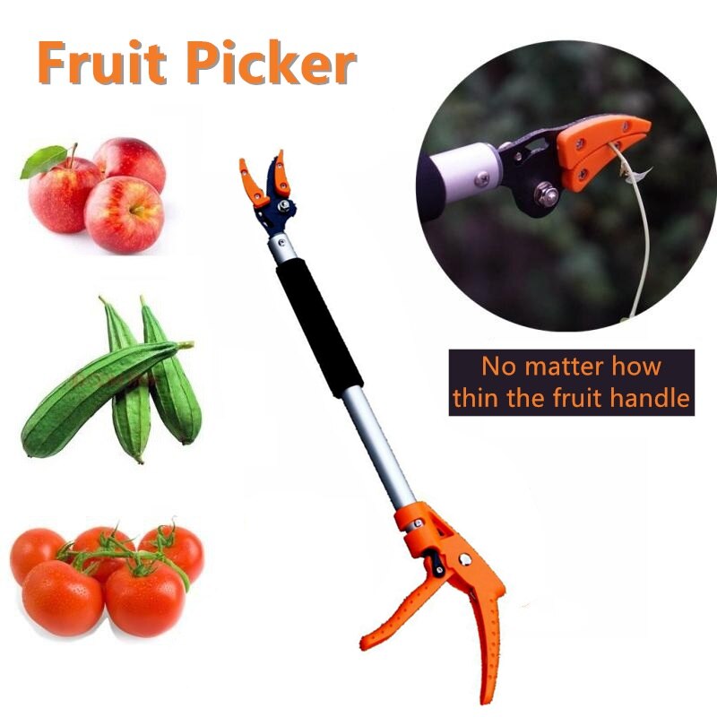 Lange Handvat Fruit Picker, Tuin Lange Bereiken Boom Snoeischaar, Lange Steel Snoeischaar Voor Boom Takken, Fruit Pick