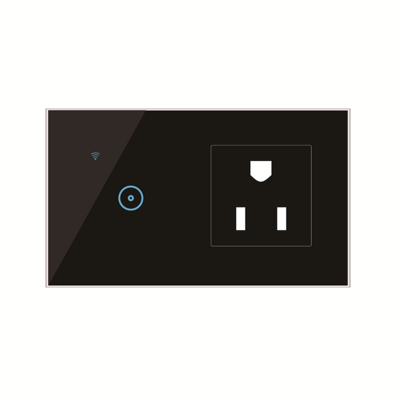 WiFi Smart Light Switch Socket US Standard WiFi Outlet 16A Timer Countdown eWelink Wireless Control Compatible With Alexa IFTTT: 1 gang black