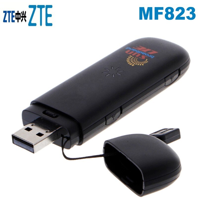 ZTE MF 823 Mobiele Breedband LTE USB STICK 4G Dongle 100 Mb UNLOCKED zwart