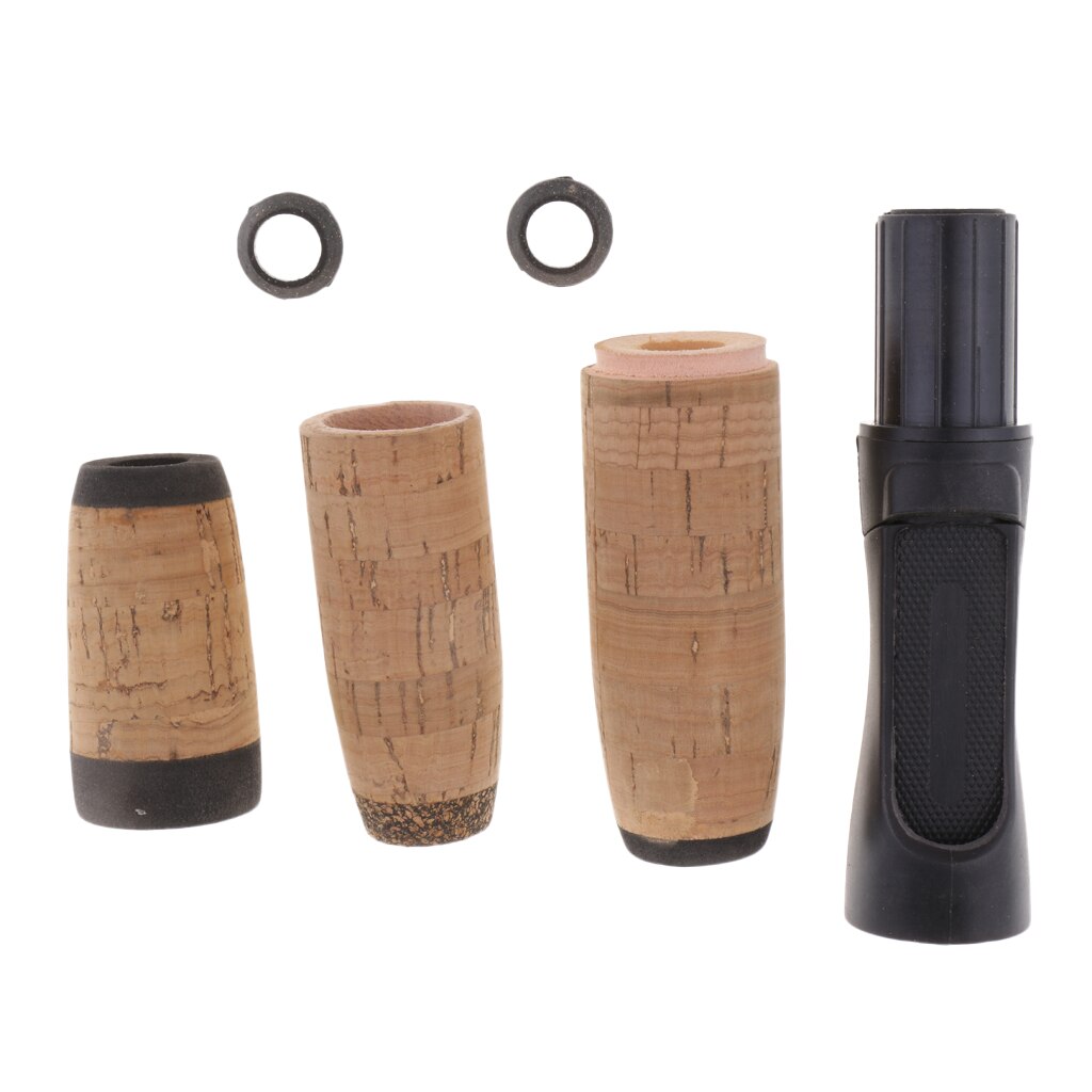 Asiento de carrete de pesca portátil, mango de caña giratoria, agarre de corcho para caña de pescar DIY, aparejos de reparación de construcción