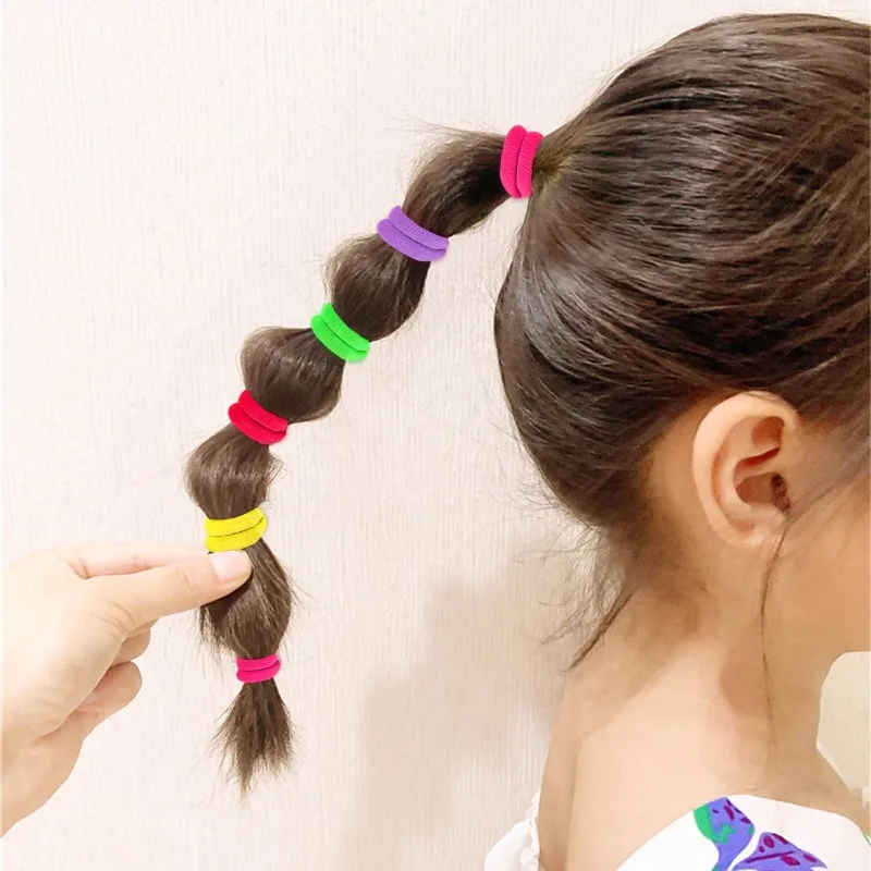 100/500pcs Colorful Nylon Elastic Hair Bands for Women Nylon Scrunchie TiesRubber Band Elastic Hair Band Girl Hair Accessories