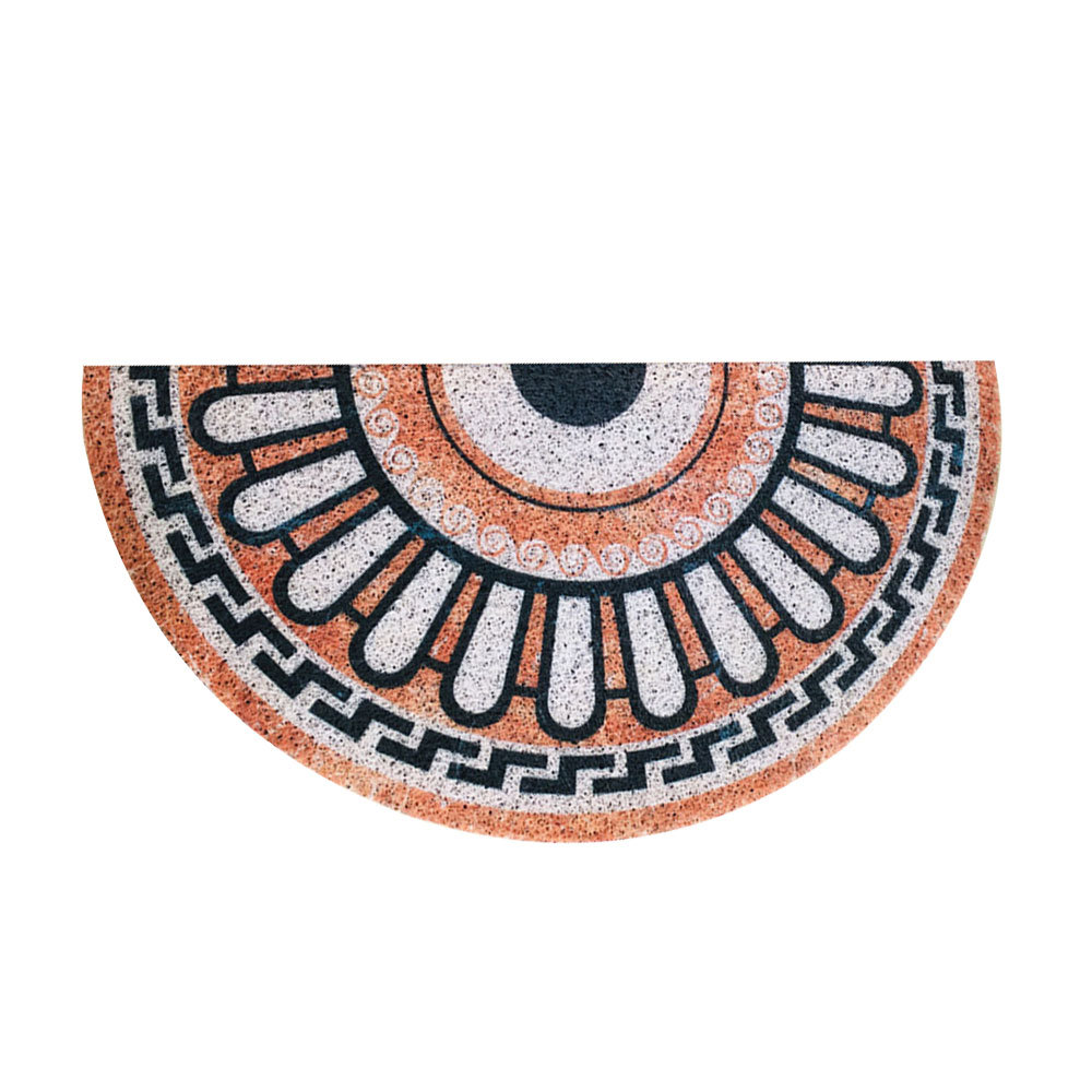 Marble Pattern Half-round Shap Outdoor Mat Black Water Absorption Carpet Anti-Slip Bathroom Mats Doormat Home Decorative Rugs: C