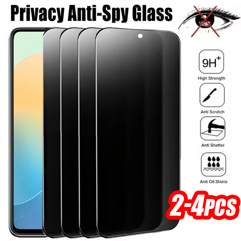 2-4pcs Anti-spy Screen Protector for Tecno Pop 8 7 6 Pro Anti-peep Full Cover Tempered Glass Tecno Pova 6 Neo 4 5 Privacy Film