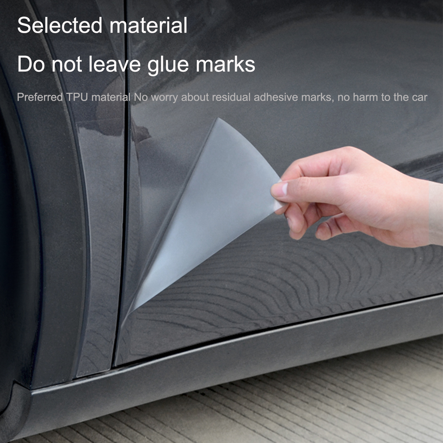 Schwarz TPU Auto Körper Schutz Film Unsichtbare Für Tesla Modell 3/Y -2023 Vorne Hinten Tür Erweiterte transparente Auto Kleidung einstellen