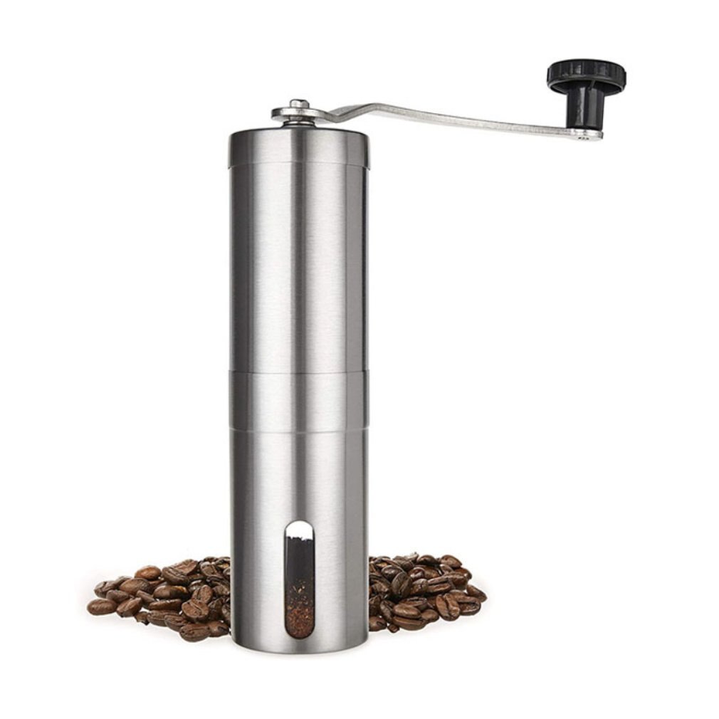 Zilver Koffiemolen Mini Rvs Hand Handleiding Handgemaakte Koffieboon Slijpmachines Molen Keuken Tool Slijpmachines