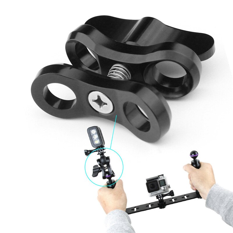 Ball Klemme für Unterwasser Fotografie Schmetterling Clip verdreifachen Klemme montieren Adapter für Gopro Kamera Halterung Halfter: Schwarz