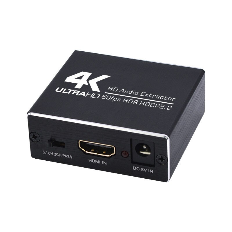 4K HDMI-compatible Audio Extractor HD Audio splitter 5.1/2CH extractor YUV 4:4:4 HDR DC 5V HDCP2.2 Optical TOSLINK SPDIF Adapter