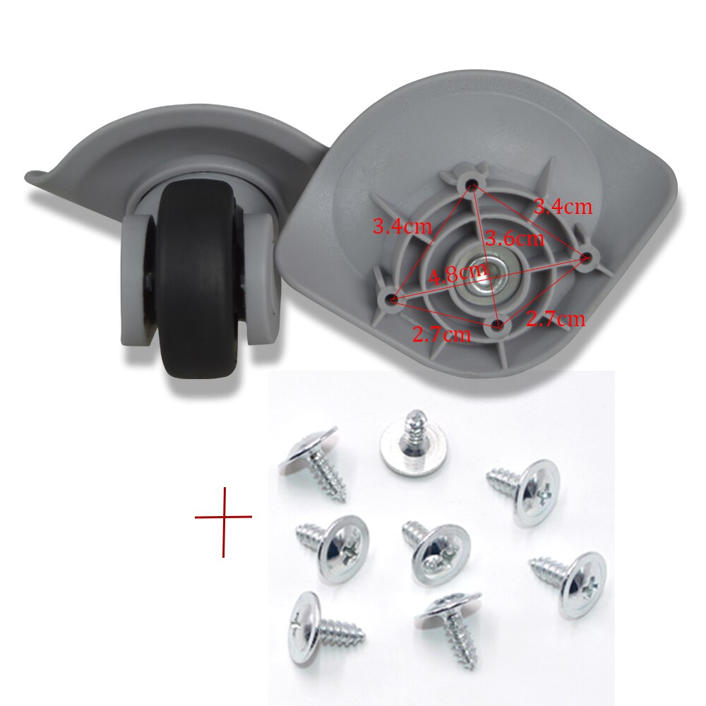 Silent Double row big Wheel Replacement luggage wheels for suitcases repair Trolley caster wheels parts trolley Black Rubber A19