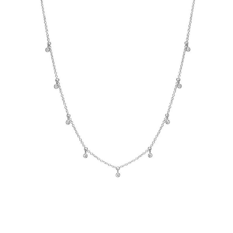 Helper collana con ciondolo a catena a maglie Mujer minimalista in argento Sterling 925 per regalo di compleanno per gioielli da donna per ragazze: silver color