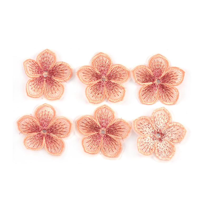 Parches de flores con borde de encaje, accesorios de costura de ropa, apliques bordados, manualidades DIY, suministros de decoración hechos a mano, 5 colores, 10 piezas, 4,5 cm: Zinc envejecido