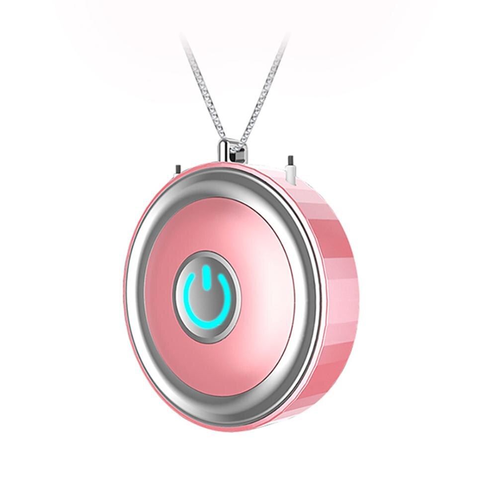 Usb Portable Wearable Air Purifier,personal Mini Air Necklace Negative Ion Air Freshener- No Radiation Low Noise For Adults Kids: Pink