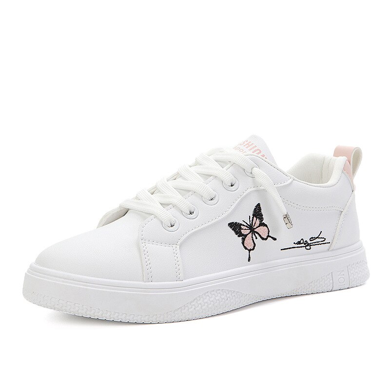 Blanc espadrilles décontractées chaussures plates femmes toile chaussures printemps automne à lacets fleur décontracté dames chaussures femme Tennis Feminino: Rose / 37