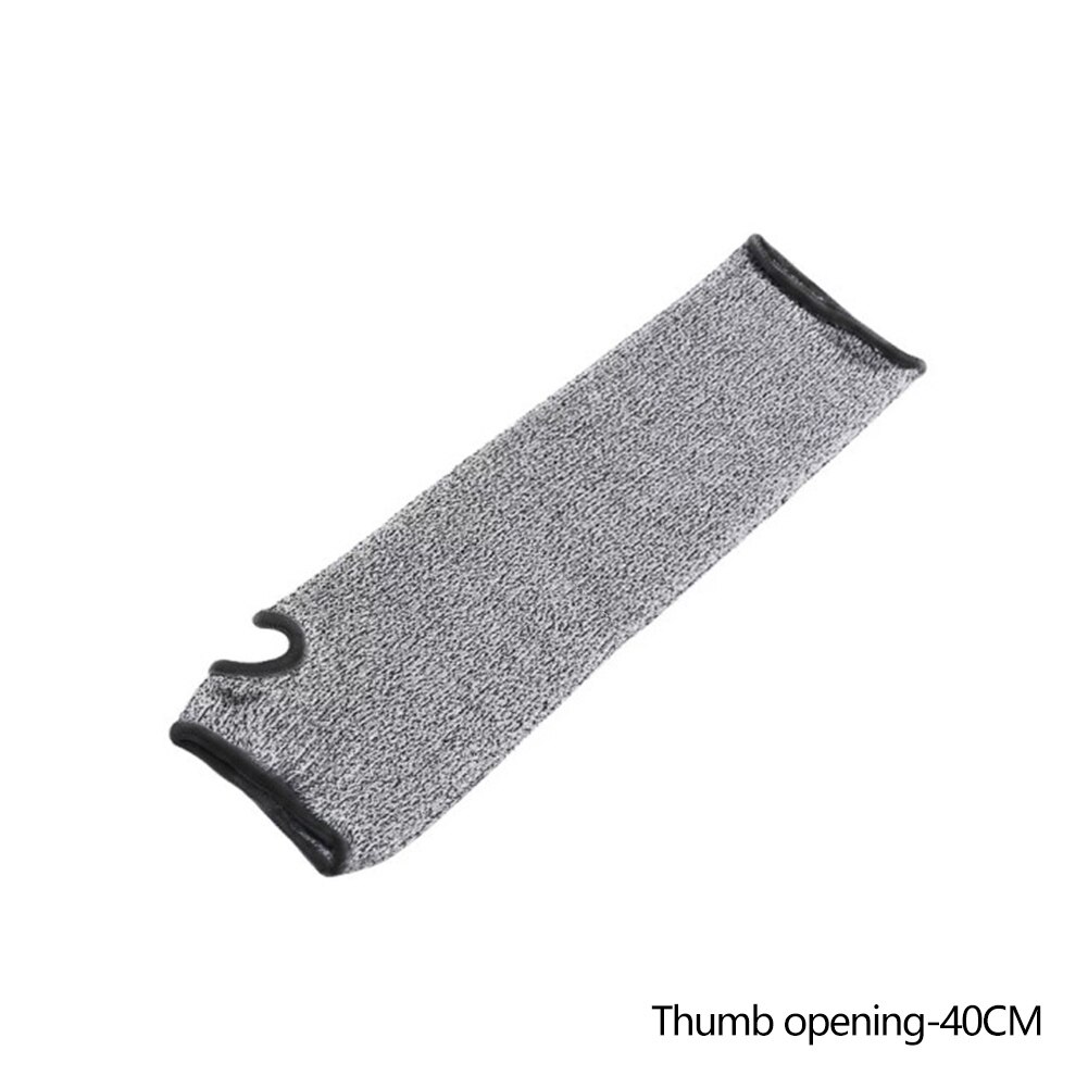Level 5 HPPE Cut Arm Sleeve Resistant Anti-Puncture Work Protection Fingerless Arm Sleeve Cover: Thumb opening-40CM