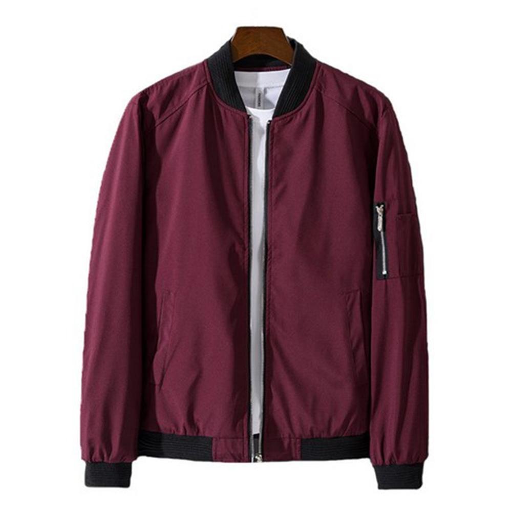 Chaqueta Bomber con cremallera para hombre, ropa de calle informal para hombre, abrigo de piloto ajustado de Hip Hop, ropa para hombre de talla grande 4XL,TA214: L / Rojo