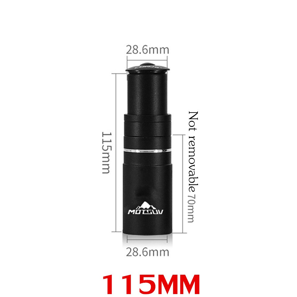 MOTSUV Bicycle Fork Stem Extender Bike 28.6mm Handlebar Rise Up 115/180mm/210mm Adapter Aluminum Alloy Cycling Height Increased: 115MM