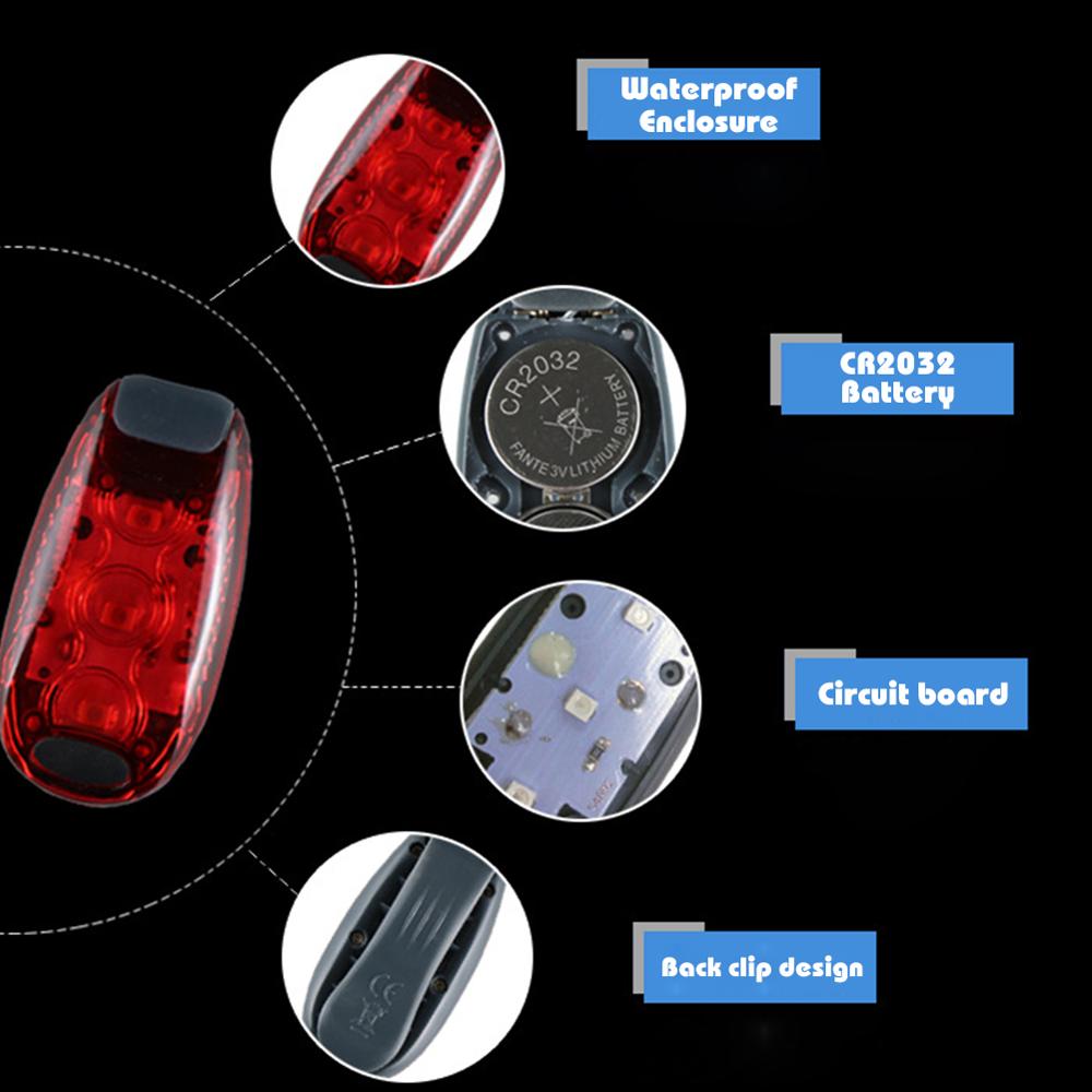 LED Safety Light Clip On Bike Backpack Hightlights for Runners Dogs Bike Walking Waterproof Portable Safety Warning Lights