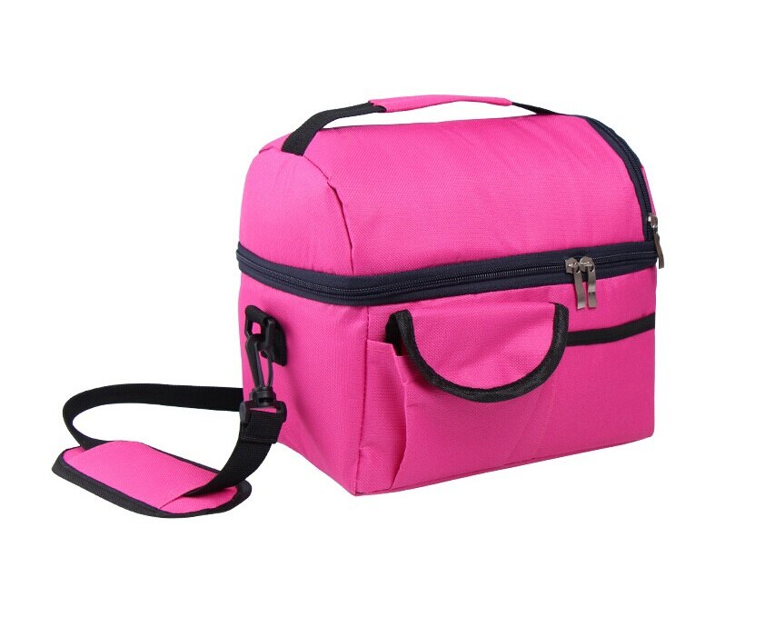 Insulated Lunch Box Tote Bag Portable Travel Men Women Adult Cold Food Thermal Cooler 8L: rose