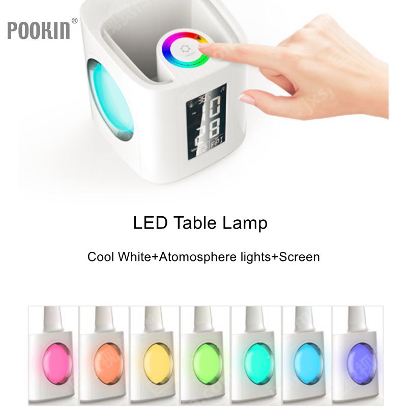 LED Auge Schützen Dimmen Schreibtisch Lampe LED Faltbare Lesen Tisch Lampe Licht RGB berühren Kontrolle Kalender Atmosphäbetreffend Stift Container Lampe