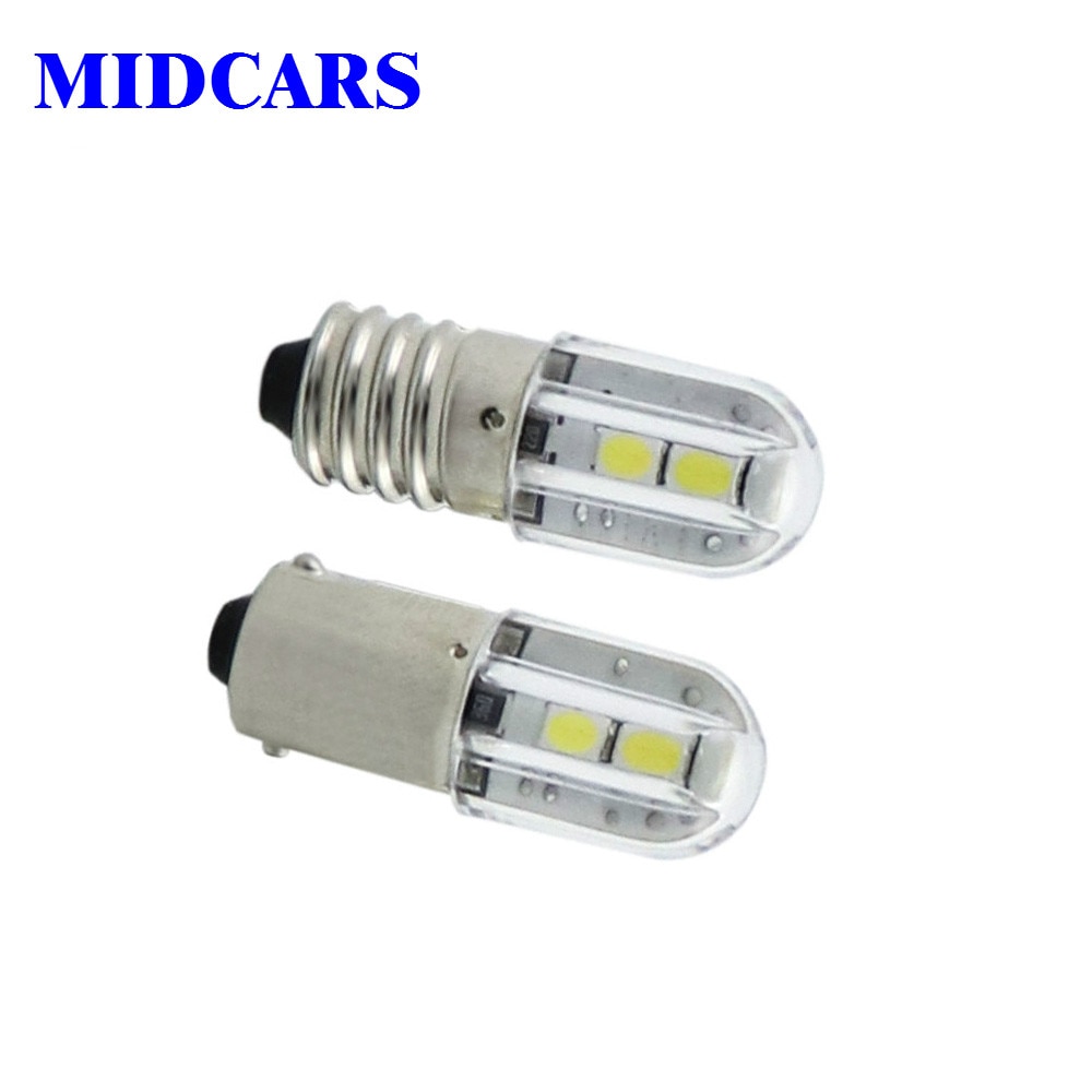 10 Uds E10 bombilla Led Ba9s 6V T4w 1w luz indicadora 6,3 V 12V 24V 48V 60V 120V 220V 2835 4SMD