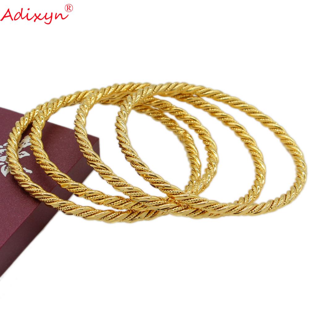 Adixyn luxe torsadé Bracelet couleur or Bracelet bijoux éthiopien africain dubaï dame fête de mariage N071038