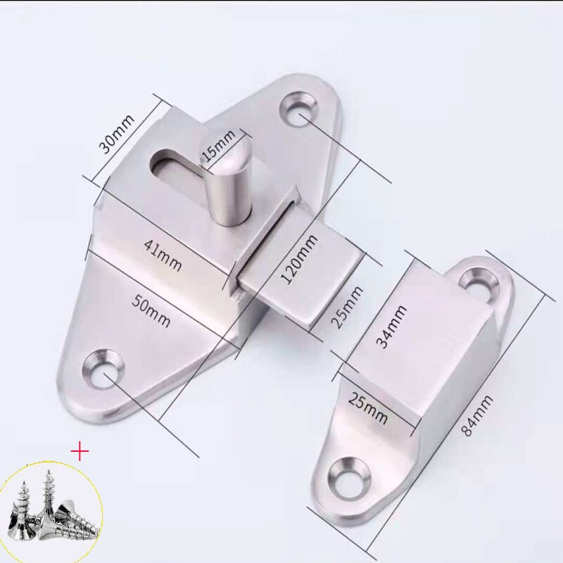 Verdikte 304 Rvs Bout Lock Gesp Deurslot Anti-Diefstal Gesp Deur Gesp Deur Bolt Deurklink precisie-Cas: Default Title