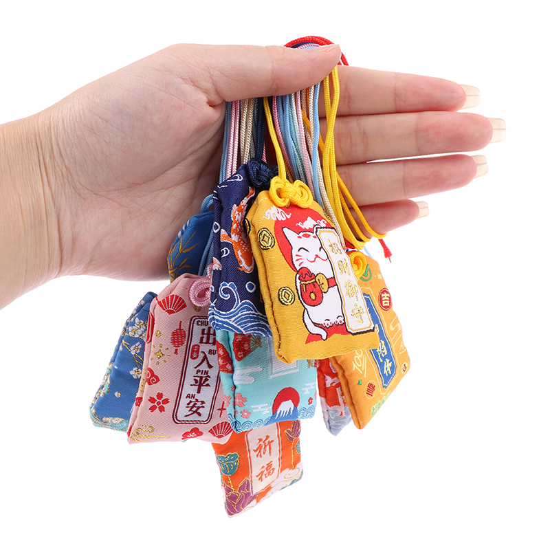 Preghiera giapponese Omamori pregare fortuna bellezza Salute sicurezza fortunato incantesimi borsa di ricchezza guardia portachiavi con ciondolo talismano per coppie