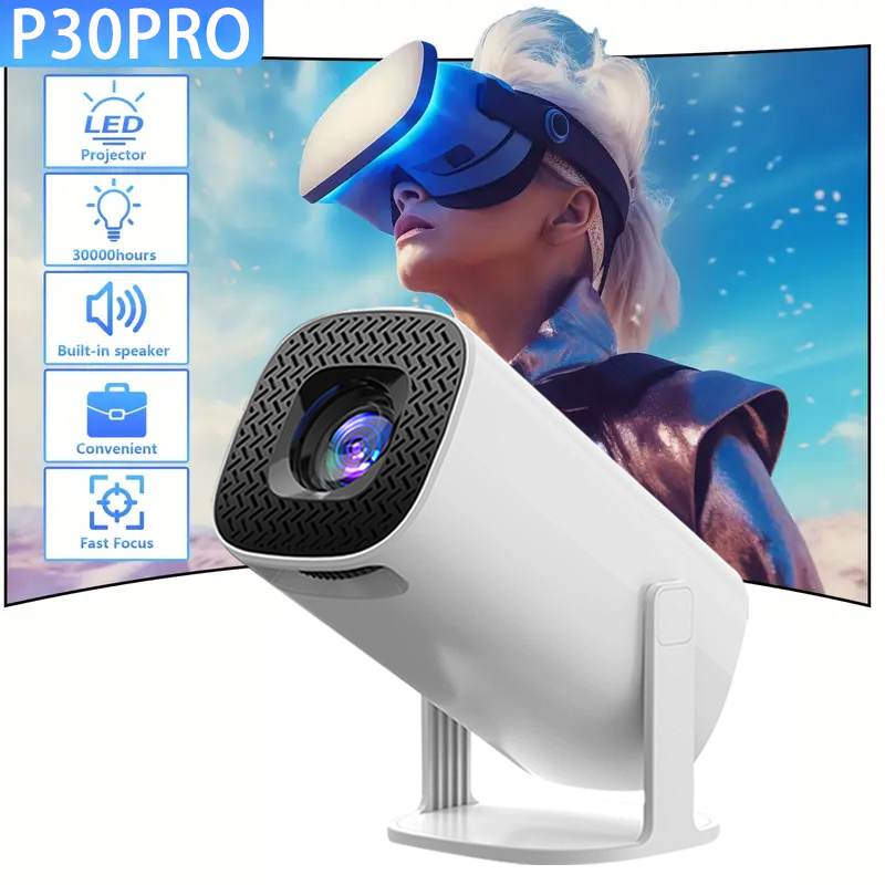 P30pro Portable Home Projector , 180° Rotation, Built-in Speaker,Fast Focus - Ideal for Family Gatherings, Family Entertainment