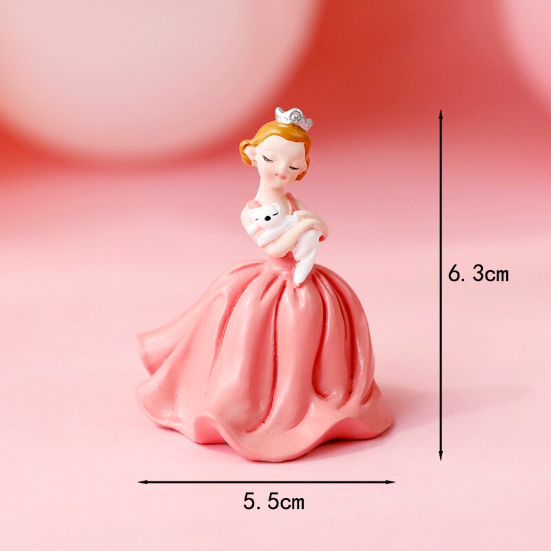 Mooie vrouw meisje kroon kant bloem acryl roze taart topper gelukkige verjaardag bruiloft feest decoratie liefde: Kroonprinses roze